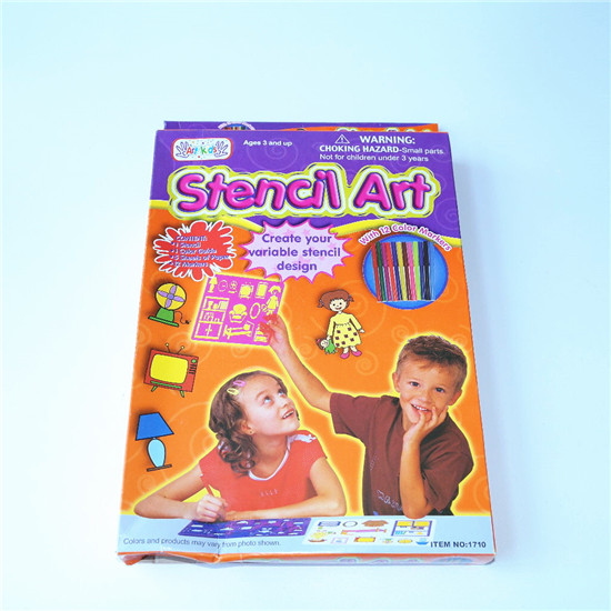 Colouring Art with Stencil